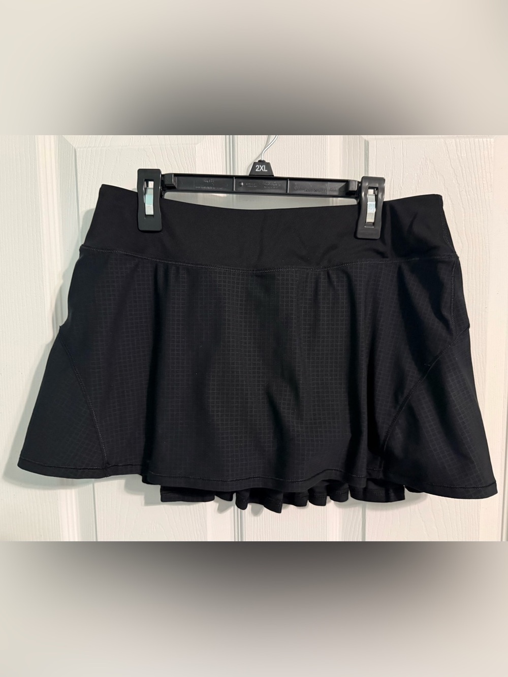 CRZ YOGA Pleated Skirt Skort Women's Size Small 4-6 Black Check  EUC